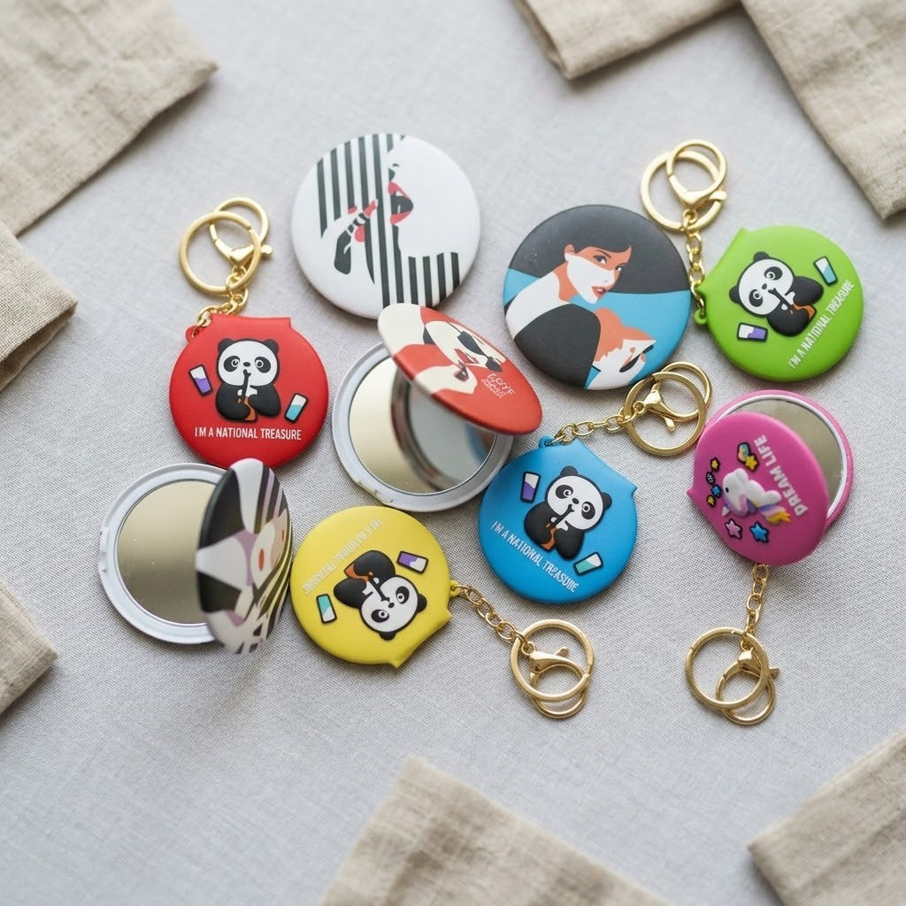 Pocket Mirror With Keychain