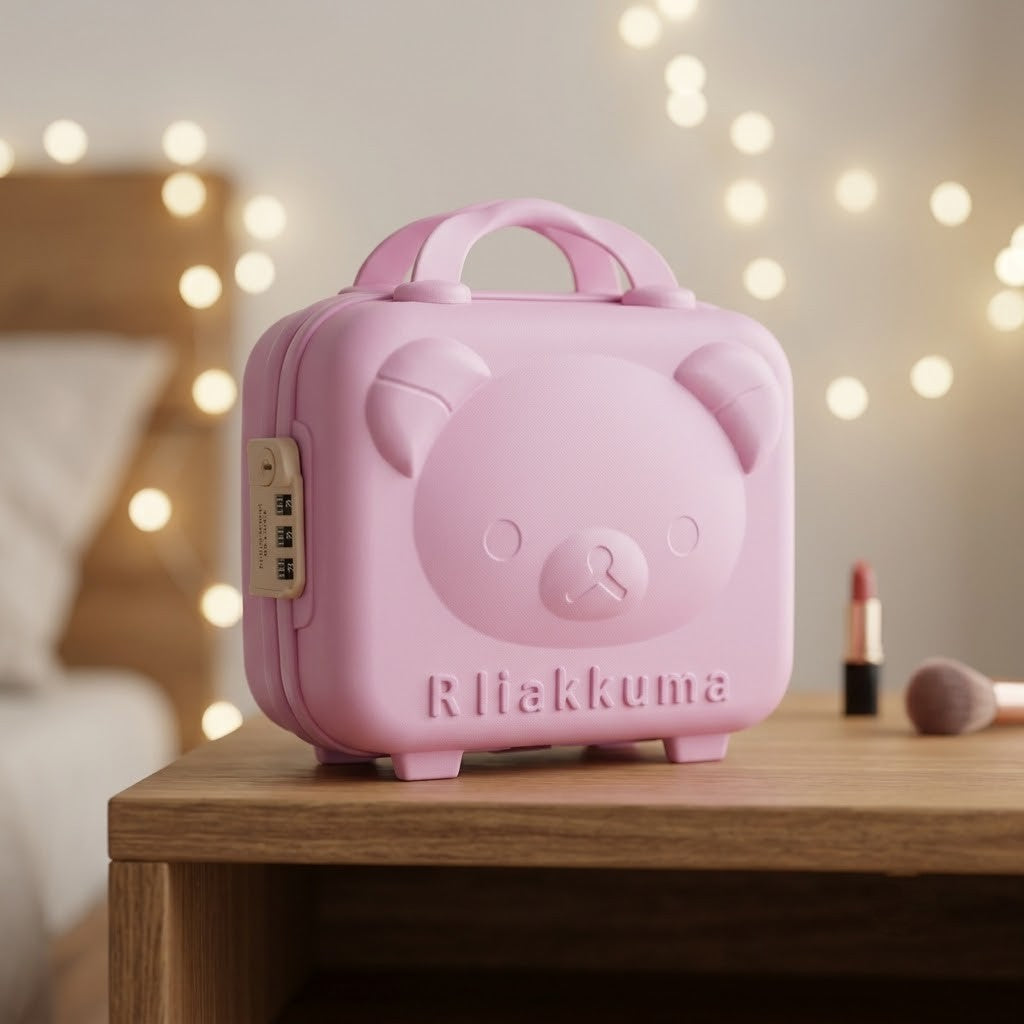 Hard-Shell Lock Travel Makeup Vanity Suitcase