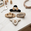 Plush and Knitted Flower Bow Hair Claw Clips