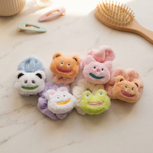 Korean Cute Plush Teddy Bear Hair Scrunchies