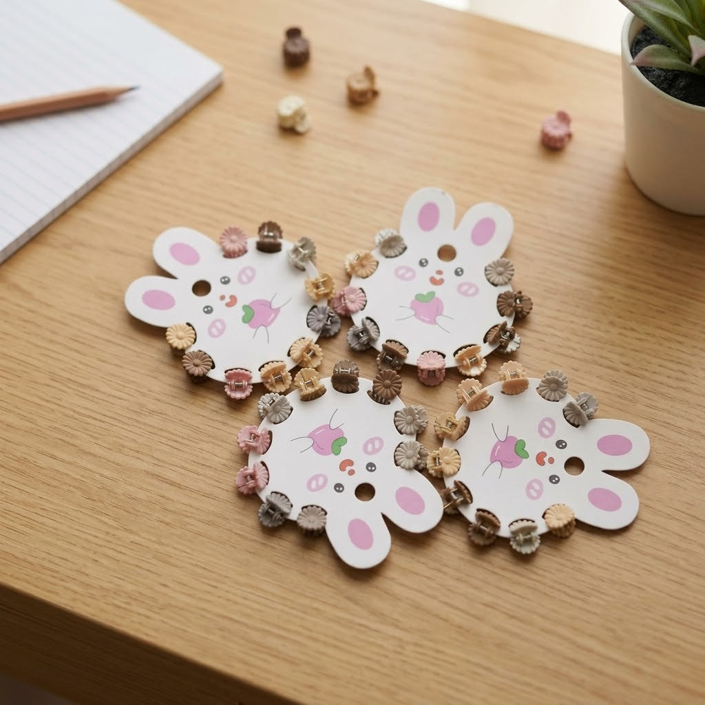 Mini Cute Bunny Hair Claw Clips Set