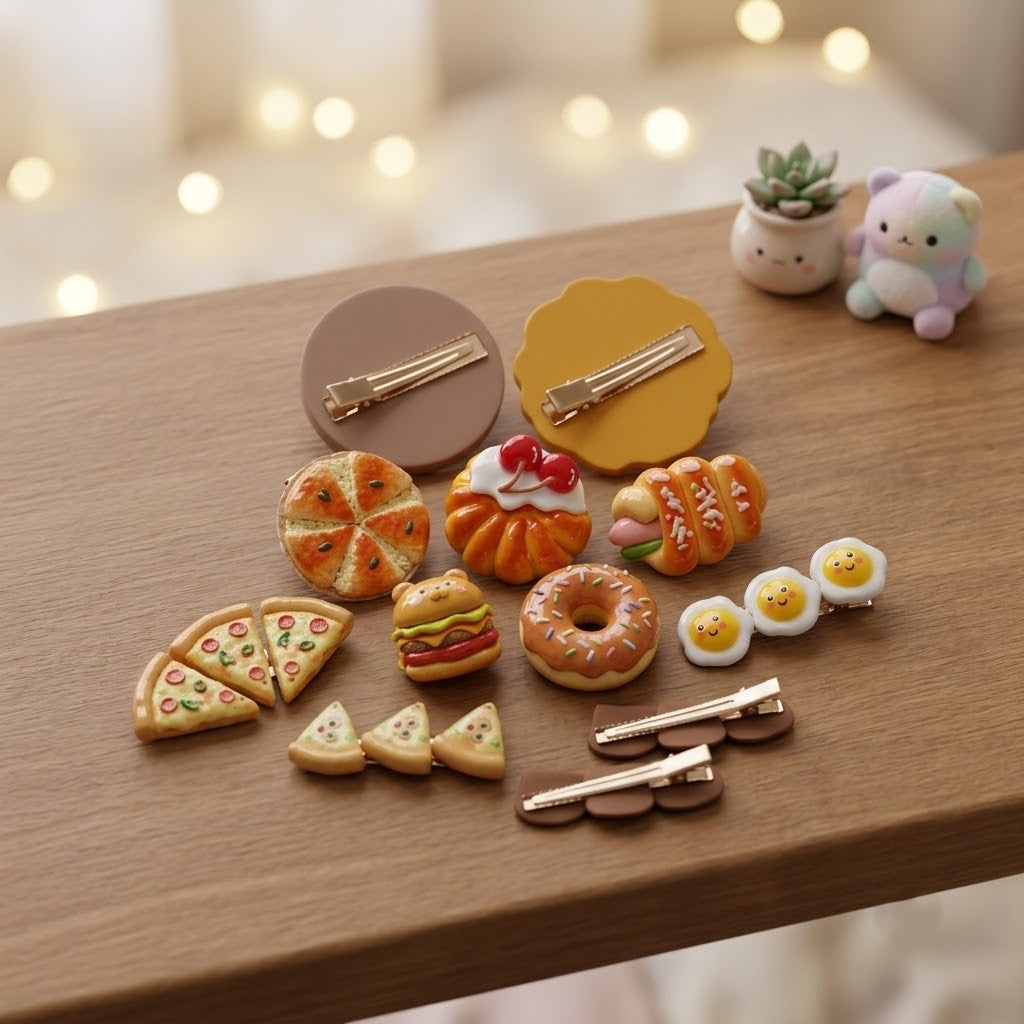 Miniature Food Hair Clips
